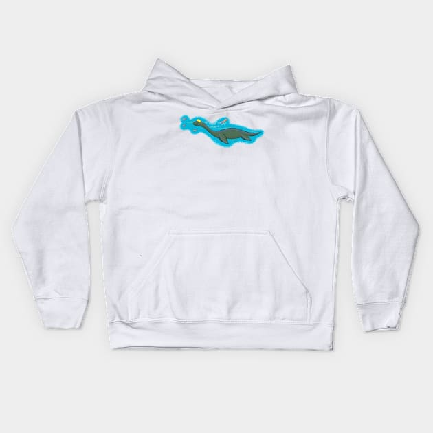 Cute sea monster or plesiosaur Kids Hoodie by FrogFactory